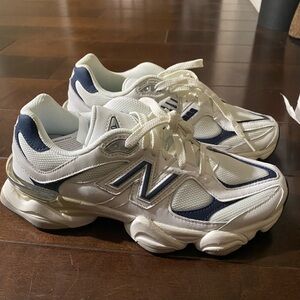New Balance White and Blue Shoes